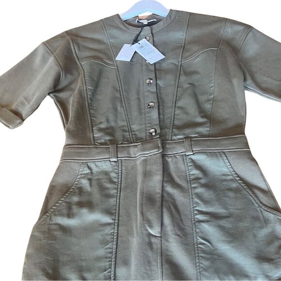 Reiss NWT Emlyn Sweatshirt Dress in Olive - Picture 13 of 14